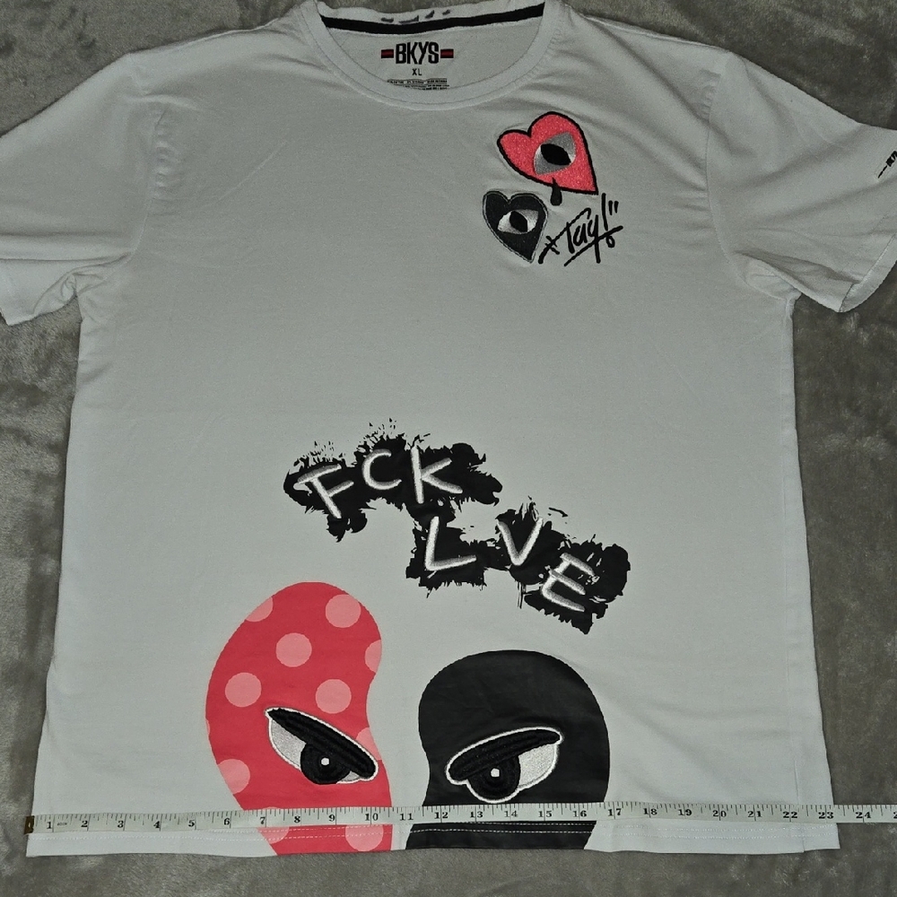 BKYS White Graphic Tee - Short Sleeve